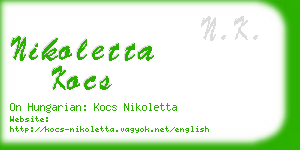 nikoletta kocs business card